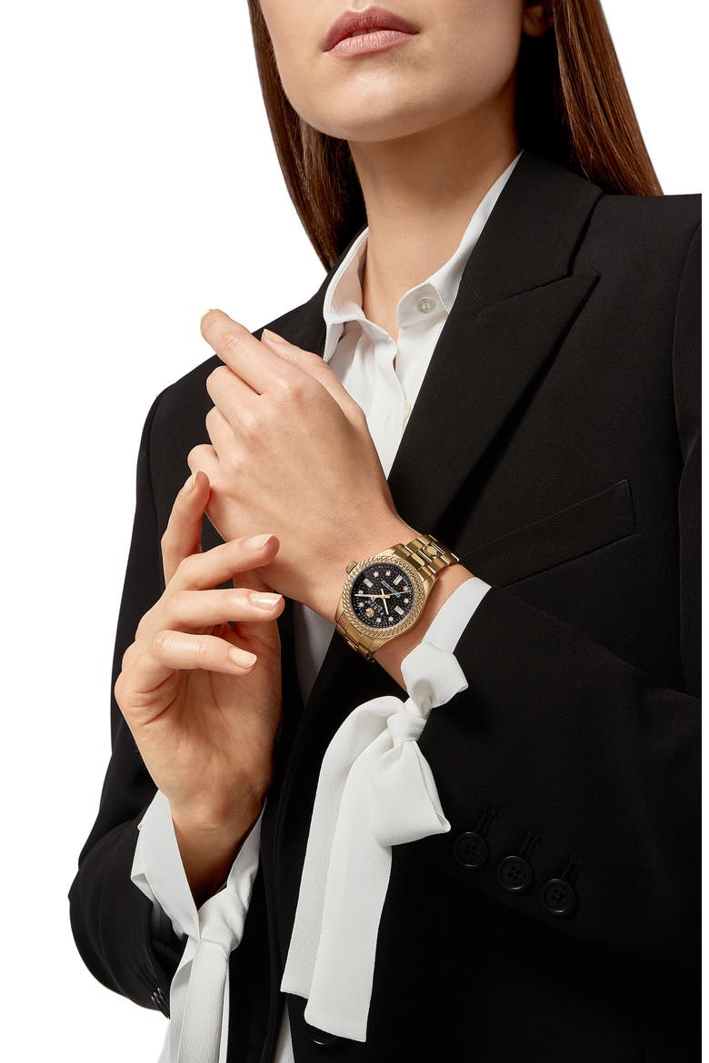 Queen Bracelet Watch, 36mm, Alternate, color, IP YELLOW GOLD