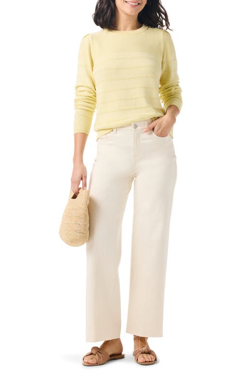 Nic + Zoe Nic+zoe Button Shoulder Cashmere-blend Sweater In Yellow