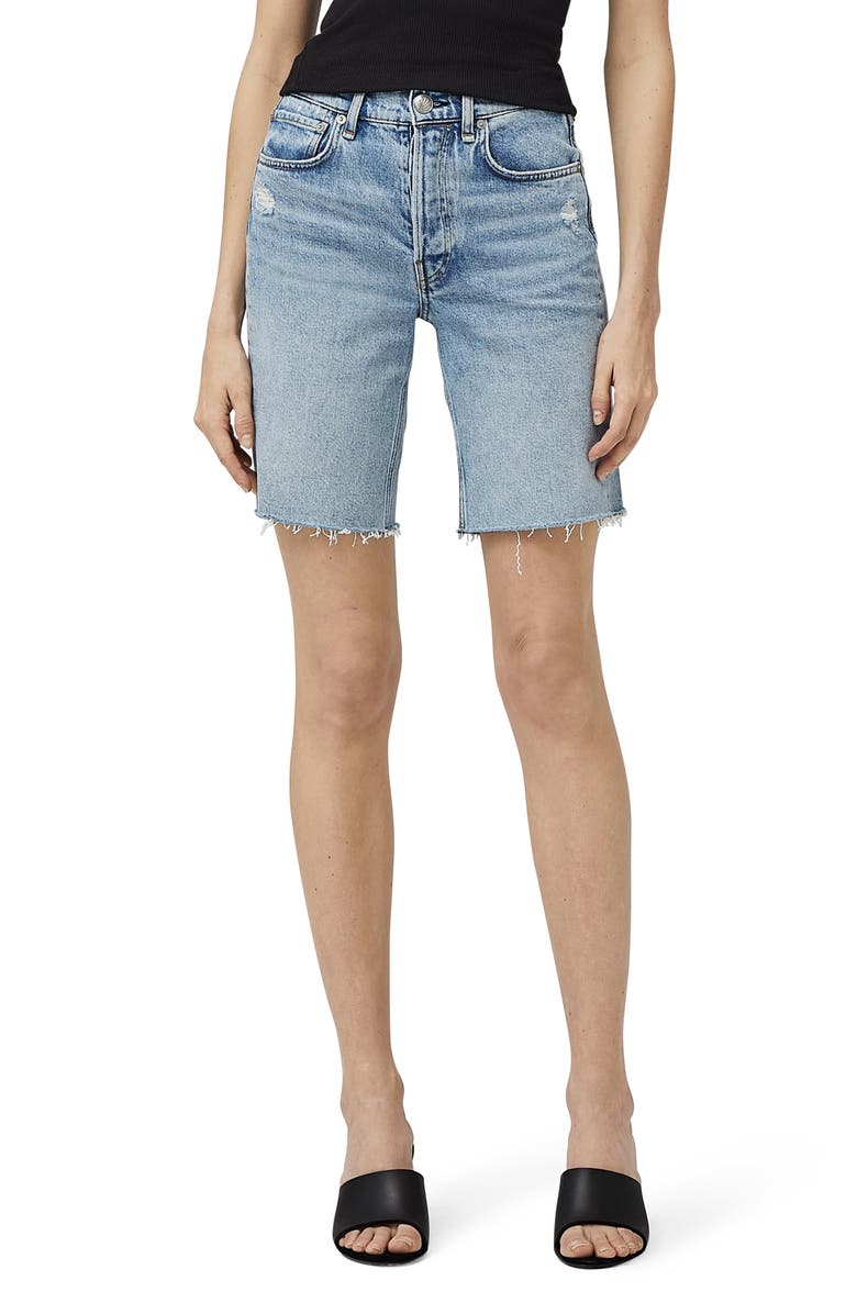 rag & bone Raw Hem Denim Bermuda Shorts, Main, color,