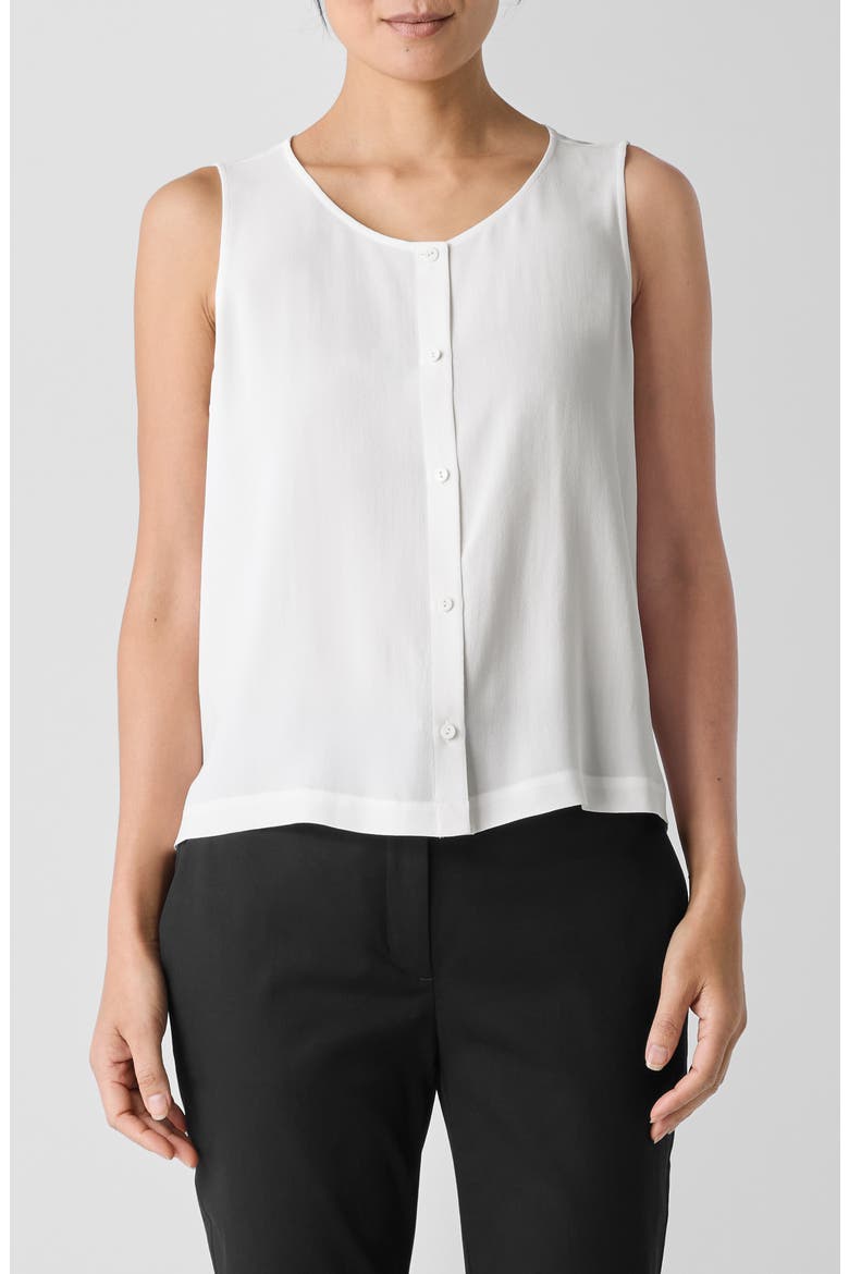 Button Front Silk Vest, Main, color, IVORY