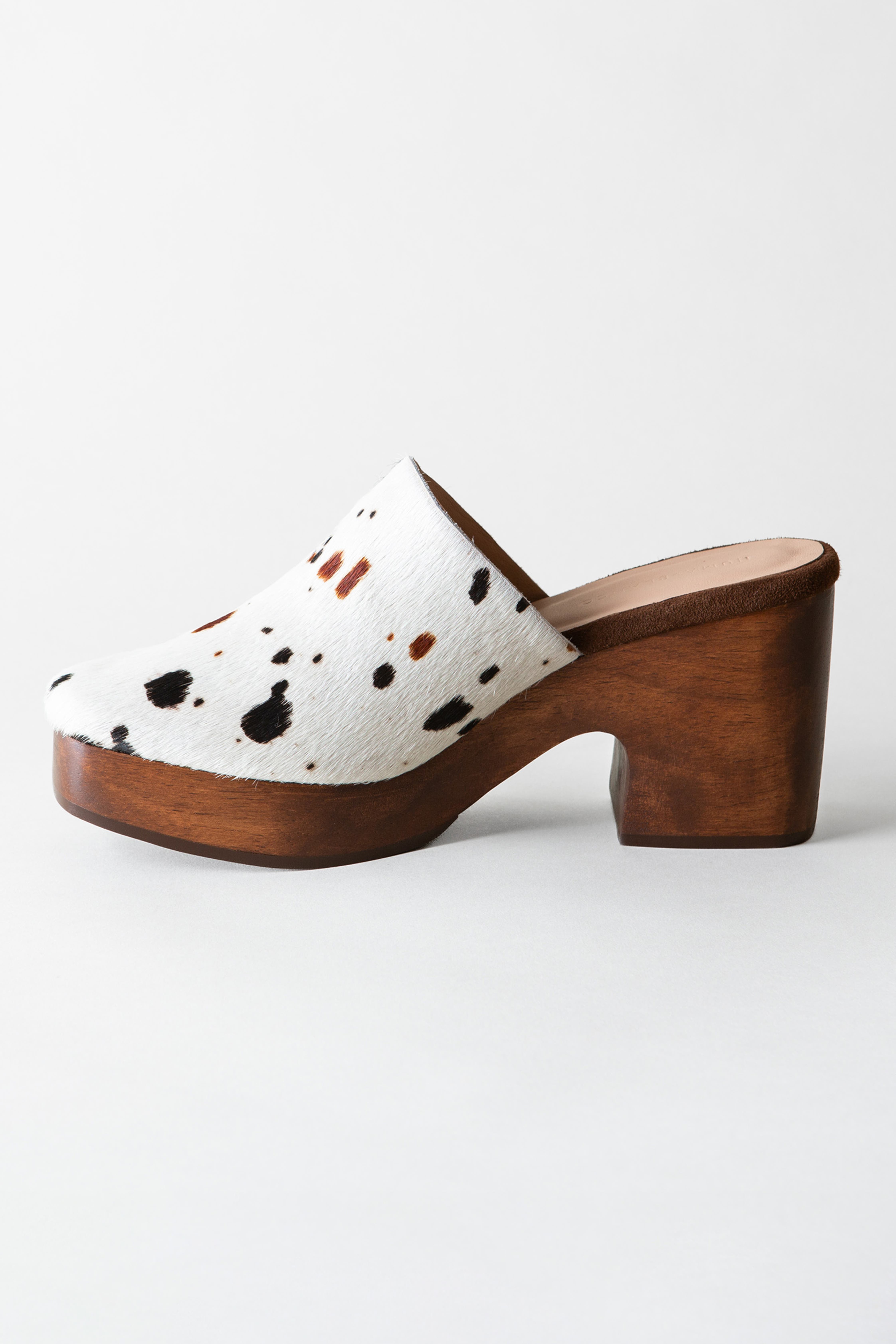 Sidney Genuine Calf Hair Clog Mule, Alternate, color, Splatter Print Calf Hair