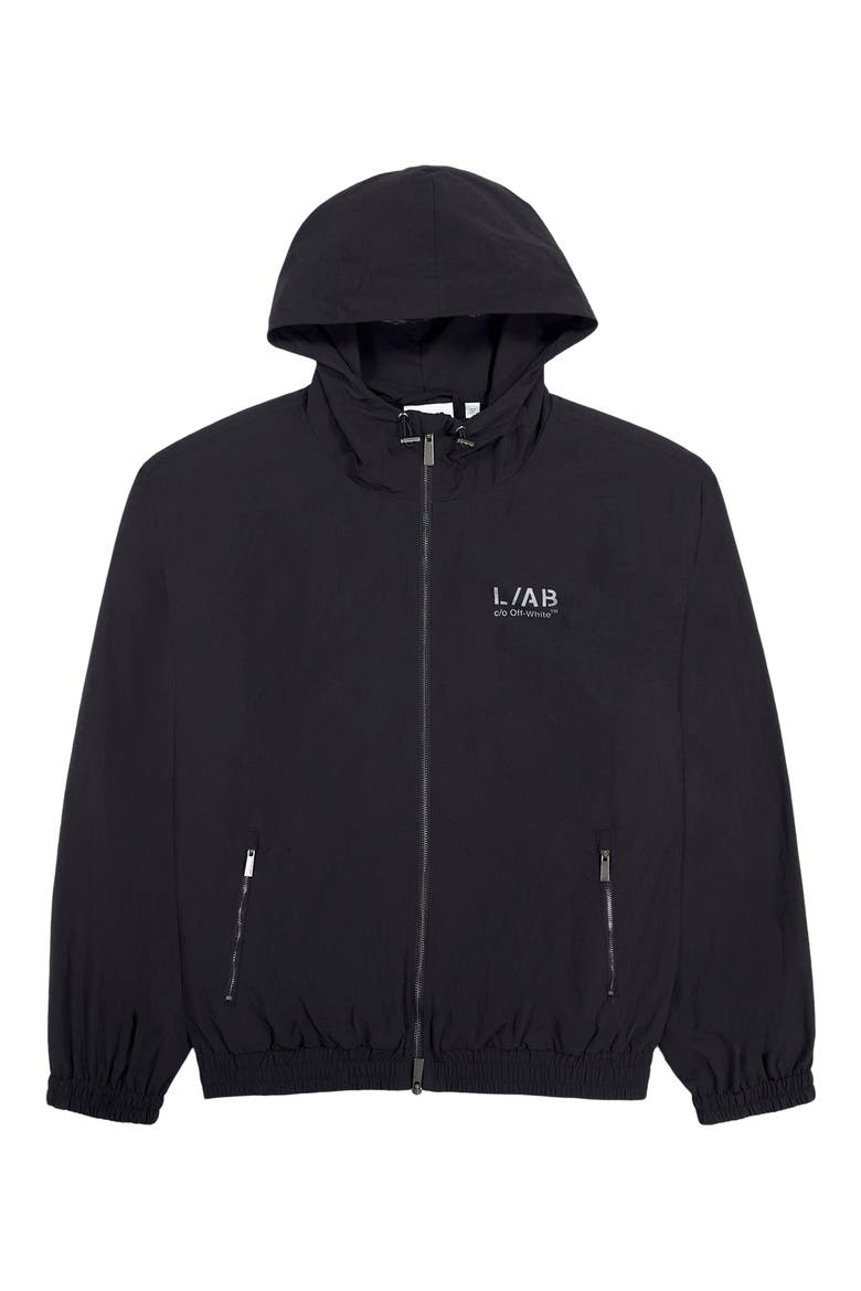 Reflective Diag Windbreaker, Alternate, color, BLACK