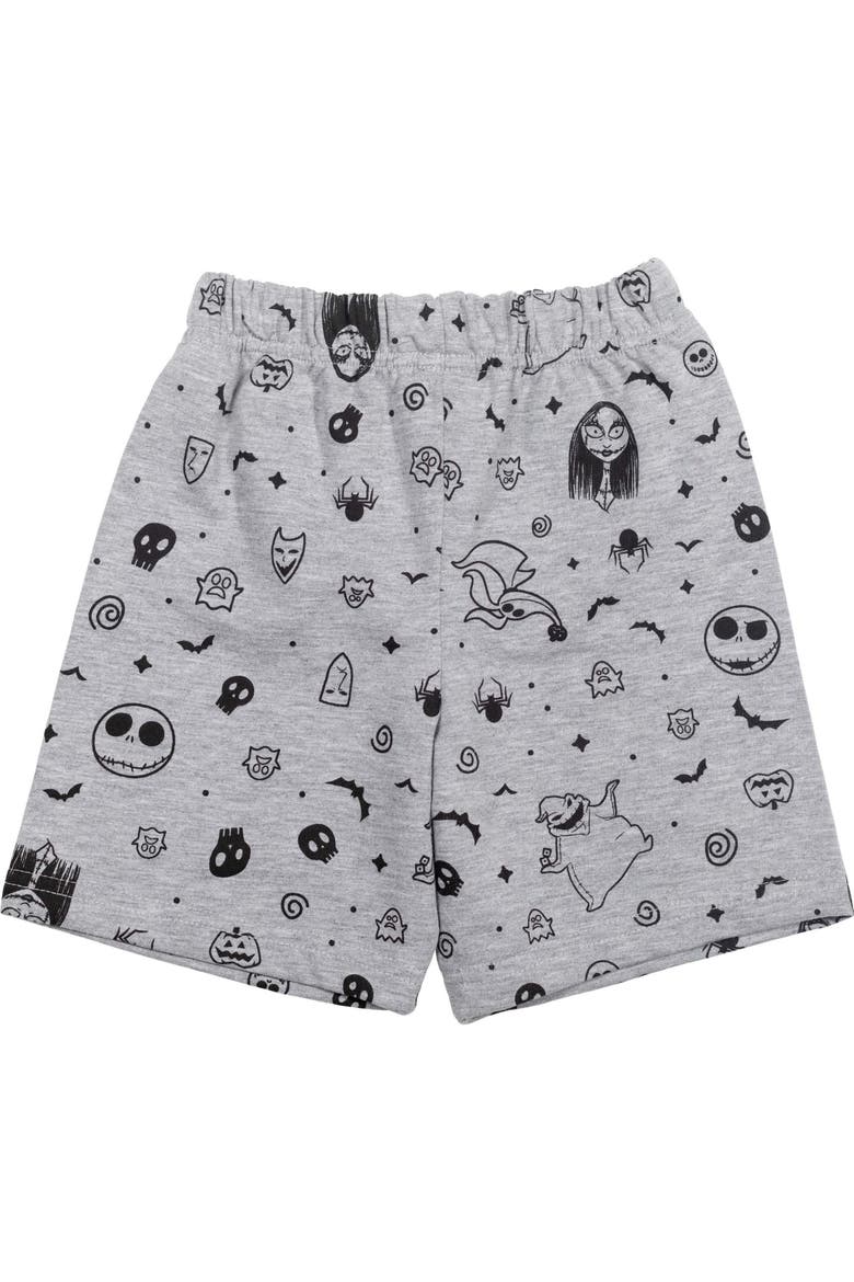 Nightmare Before Christmas Halloween 2-Piece T-Shirt and Shorts Set, Alternate, color, Black Grey Jack