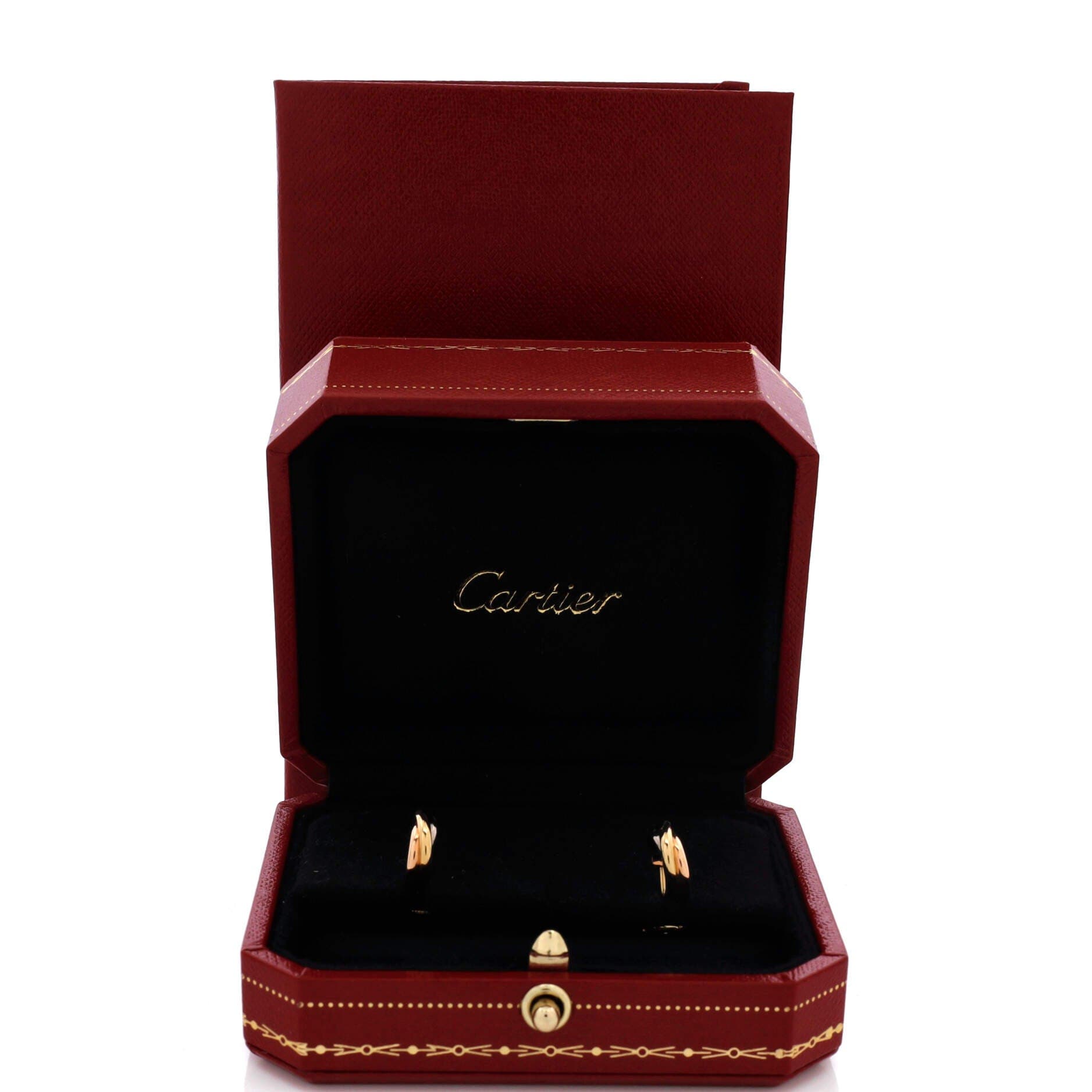 Trinity Hoop Earrings 18K Tricolor Gold 13mm, Alternate, color, Metallic Gold