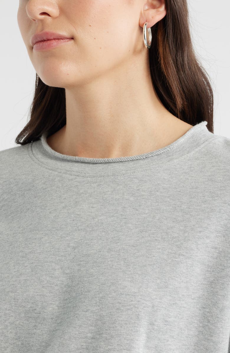 Caslon<sup>®</sup> Roll Crewneck Terry Sweatshirt, Alternate, color, Grey Heather