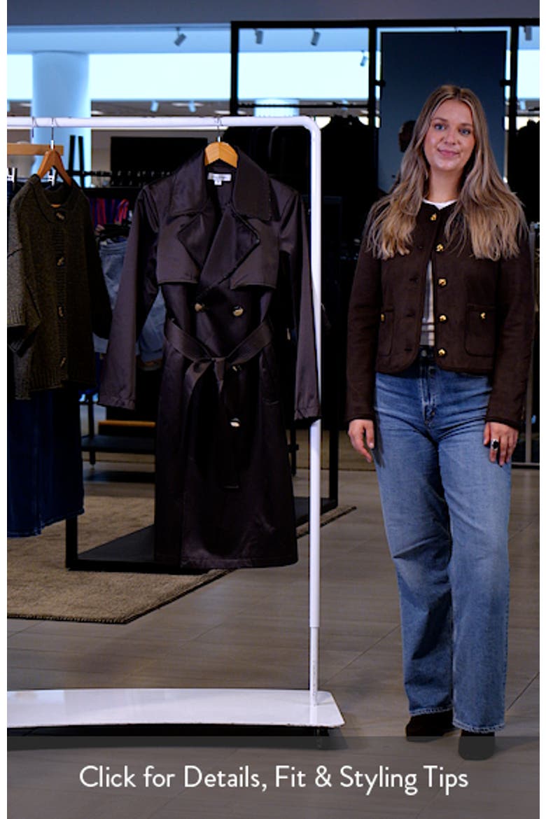 Double Breasted Satin Trench Coat video