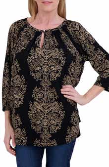 Lucky Brand Floral Raglan Sleeve Top