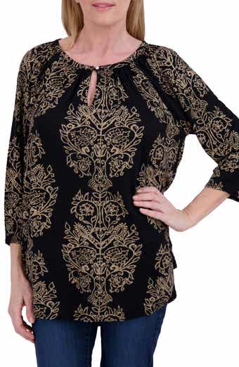 Lucky Brand Floral Raglan Sleeve Top