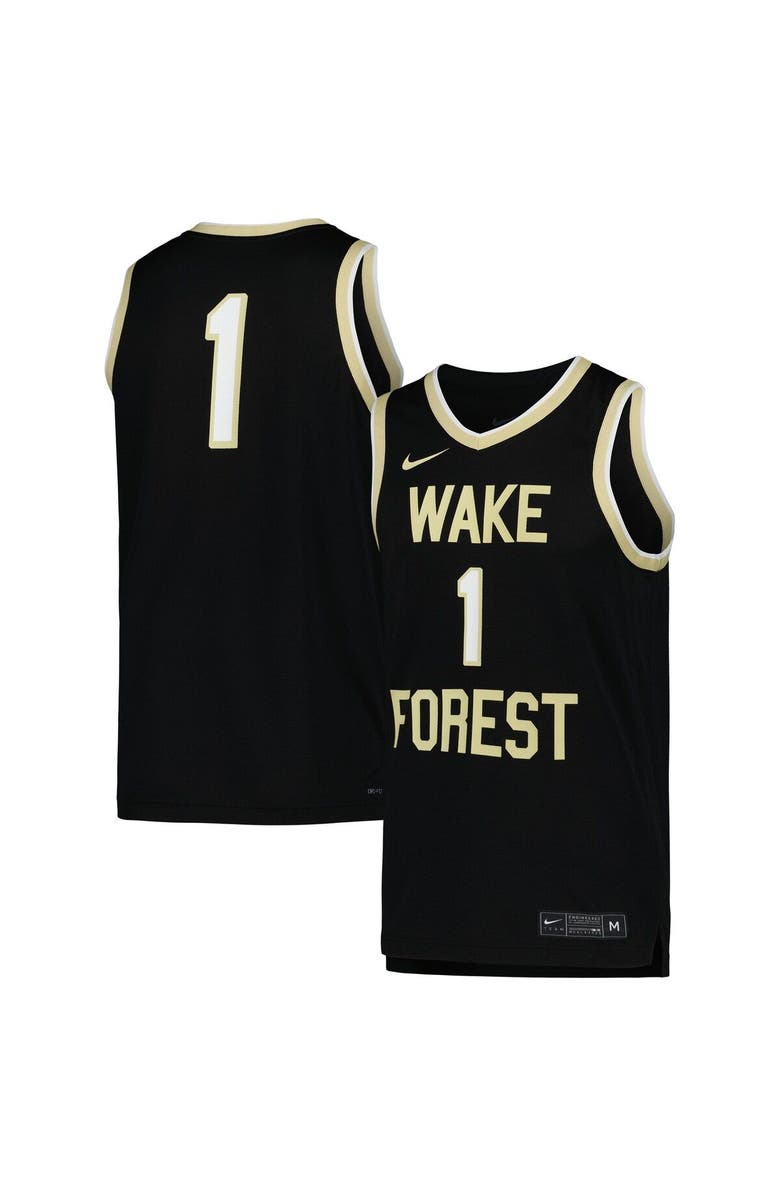 Nike Men's Nike Black Wake Forest Demon Deacons Replica Basketball Jersey, Main, color, Black