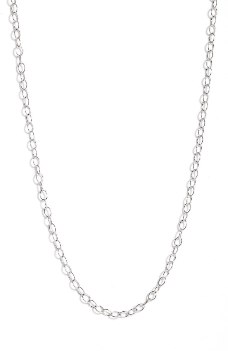 Anzie Sterling Silver Flat Cable Chain Necklace, Main, color,