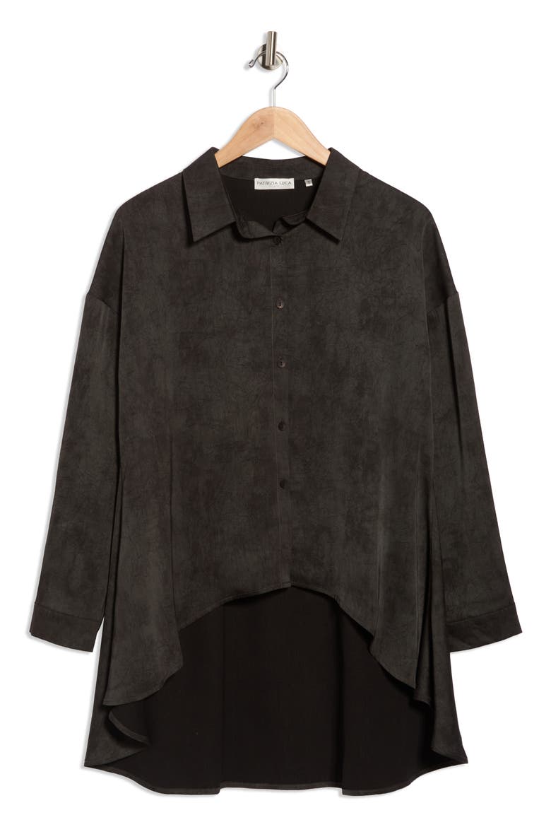 High-Low Tunic Shirt, Alternate, color, BLACK
