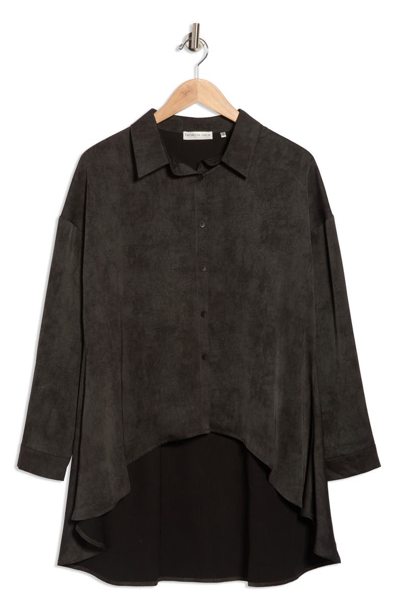 PATRIZIA LUCA High-Low Tunic Shirt, Alternate, color, Black