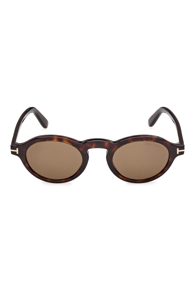Aristotele 48mm Small Oval Sunglasses, Main, color, DARK HAVANA / ROVIEX