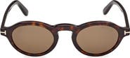 TOM FORD Aristotele 48mm Small Oval Sunglasses