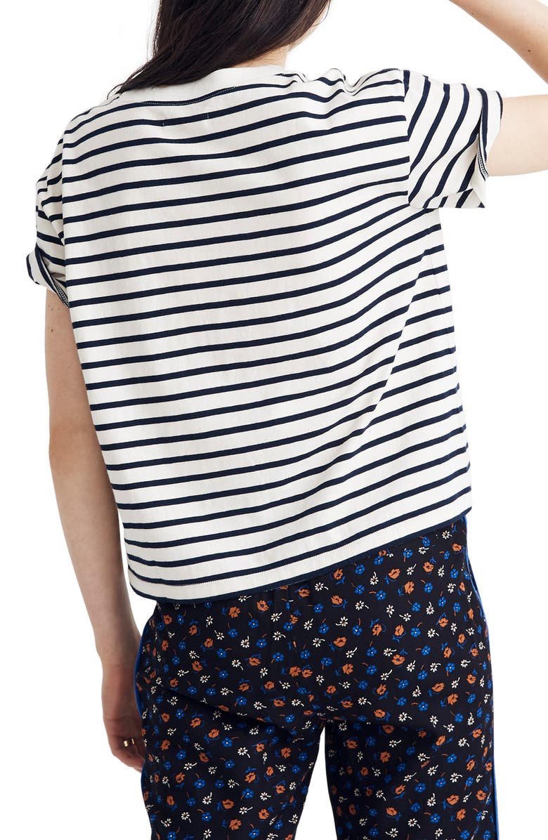 Madewell Baker Stripe Easy Crop Tee, Alternate, color, 