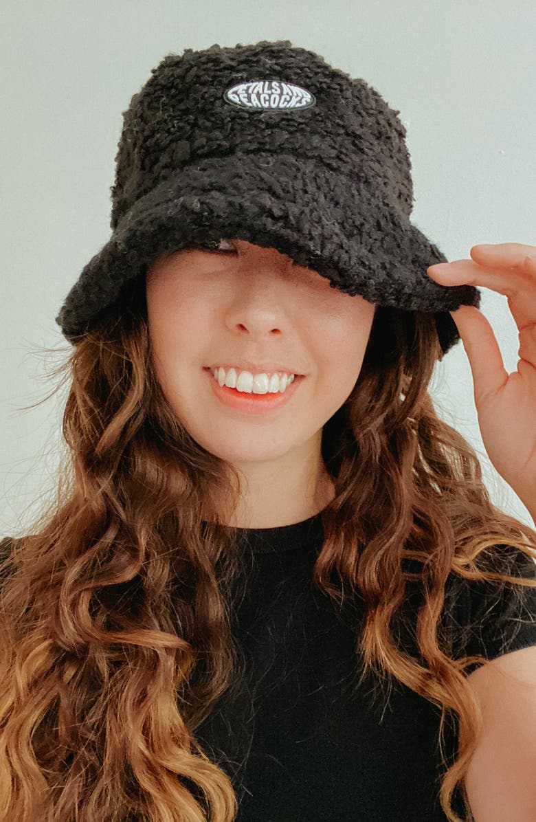 Petals and Peacocks Fleece Bucket Hat, Alternate, color,