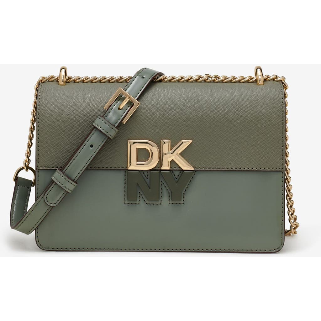 Dkny Echo Small Chain Flap In Olive