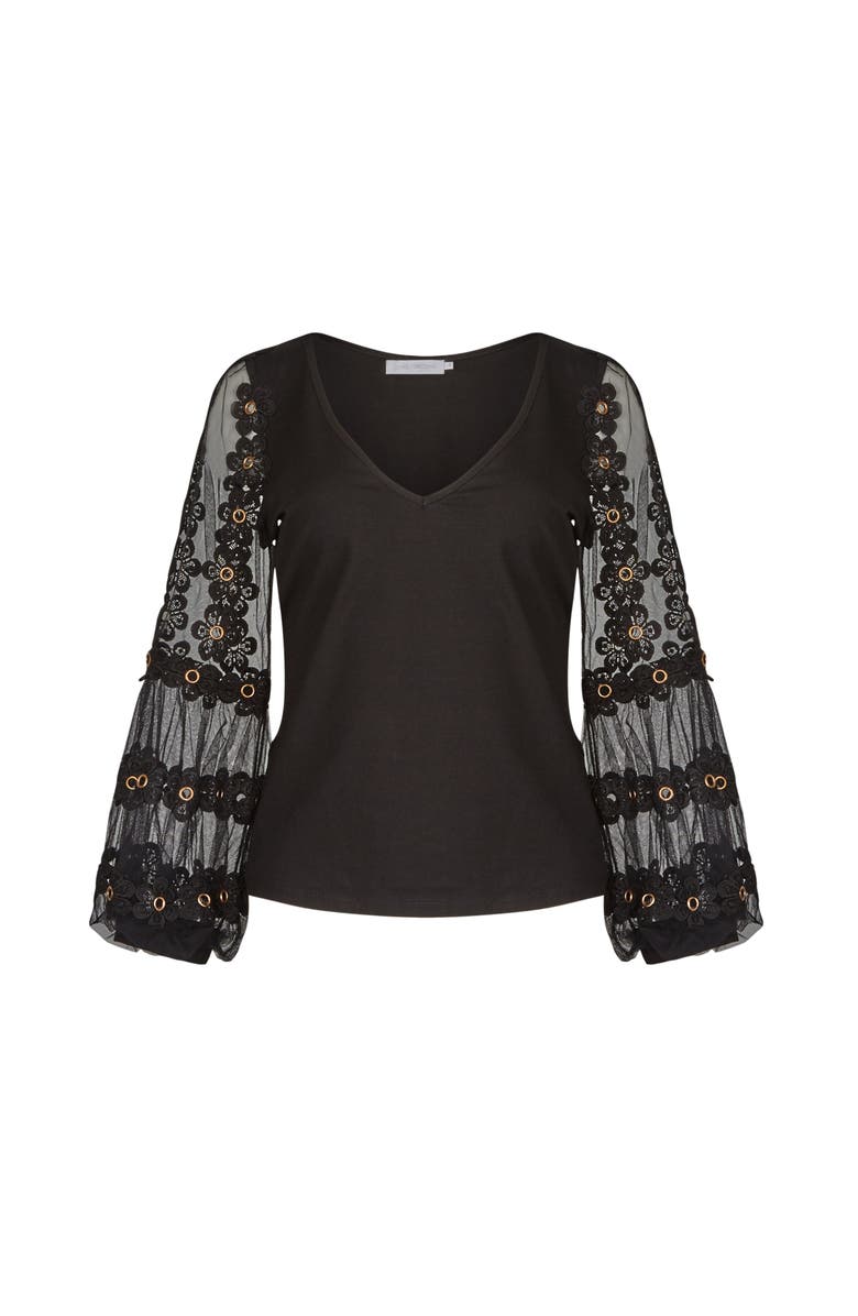 Anne Fontaine Munira Top, Main, color, Black