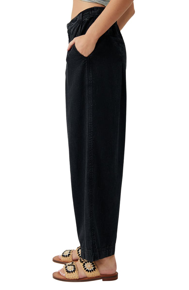 Free People Lotta Love Pleated Wide Leg Cotton Pants, Alternate, color, 