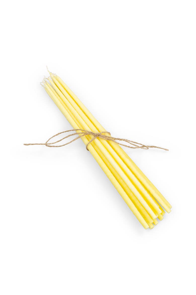 Thin Taper Candles - Set of 12, Main, color, Primrose Yellow