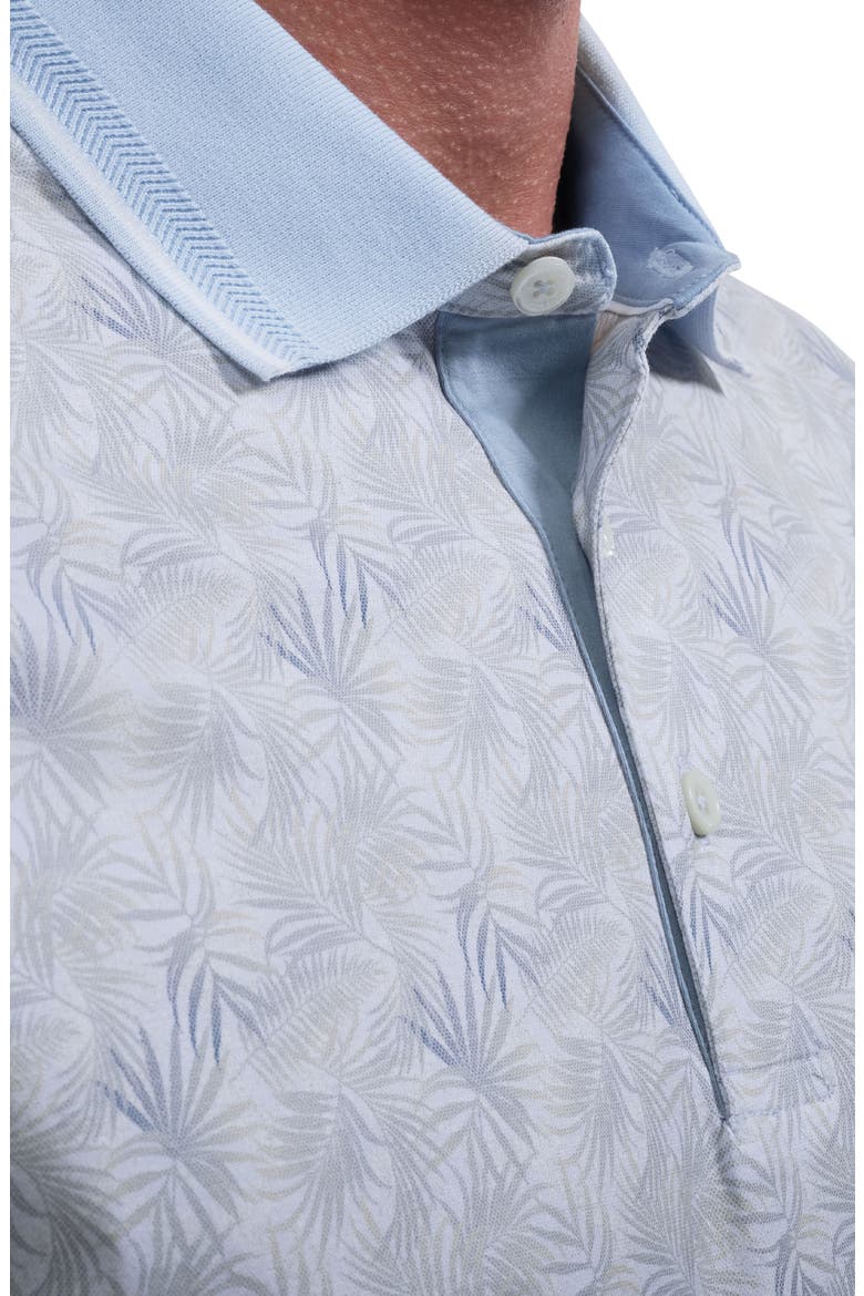 Vidal OoohCotton® Palm Print Polo, Alternate, color, AIR BLUE