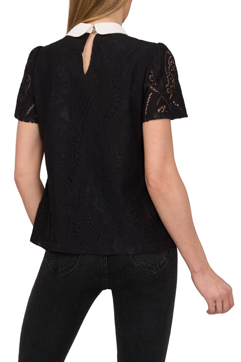 Bow Lace Top, Alternate, color, RICH BLACK