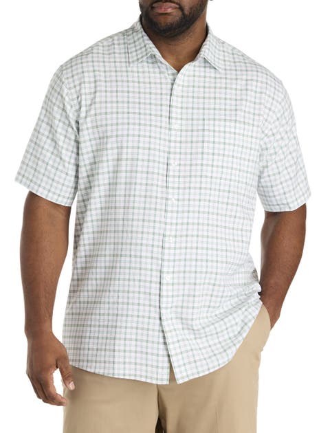 Big & Tall Microfiber Medium Plaid Sport Shirt