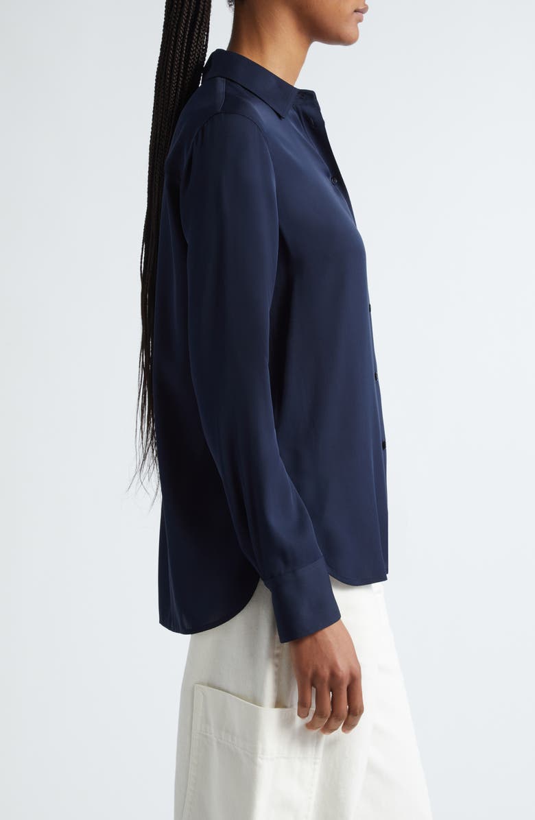 Vince Slim Silk Blouse, Alternate, color, Coastal