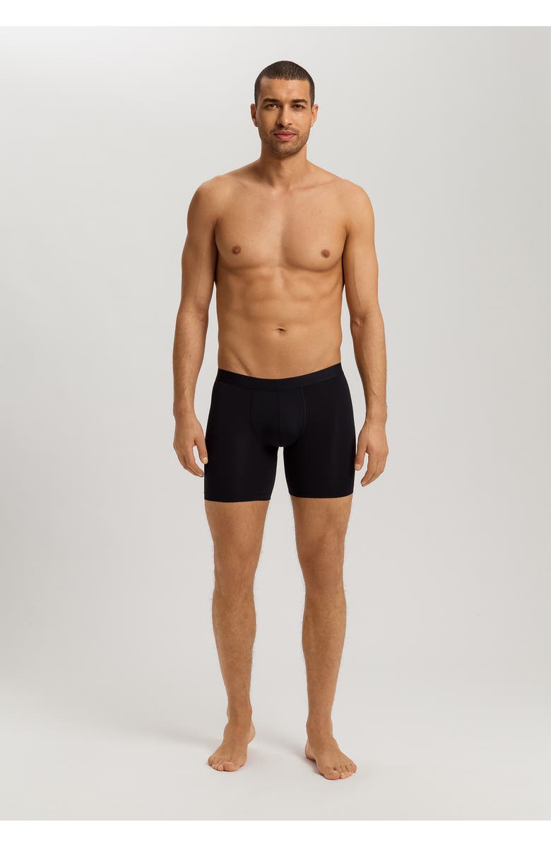 Hanro Micro Touch Long Boxer Brief, Alternate, color, Black