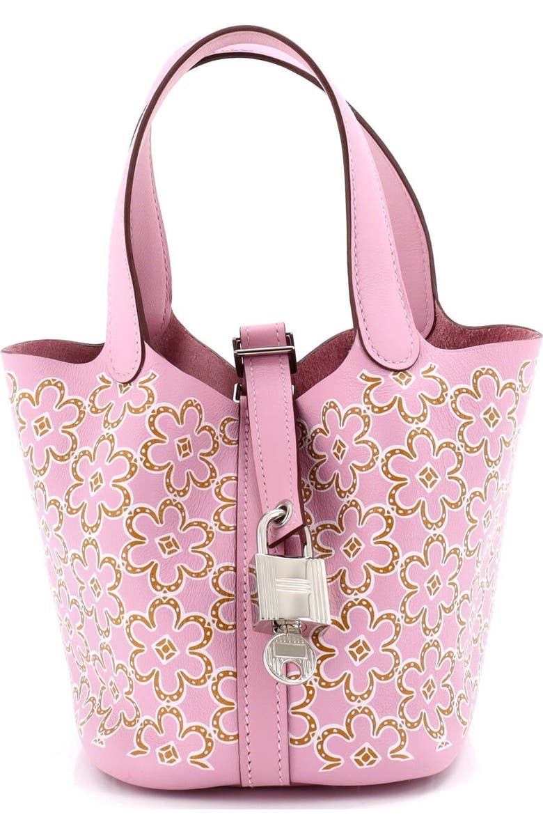 Pre-Owned Hermes Picotin Lock Bag Lucky Daisy Printed Swift Micro, Main, color,