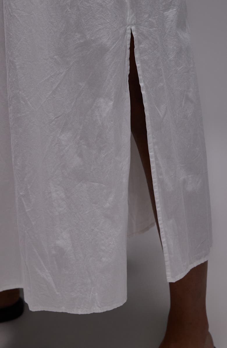 Topshop Laundered Crinkle Cotton Maxi Skirt, Alternate, color, Ivory