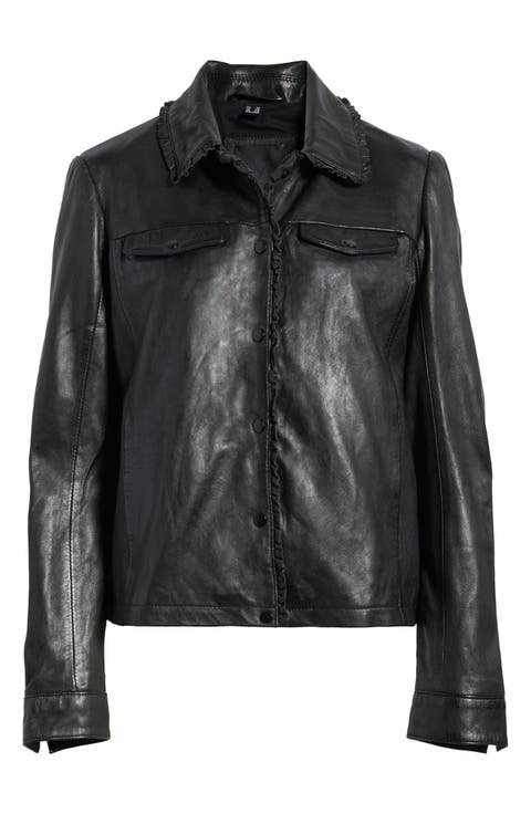 Limma Ruffle Leather Jacket