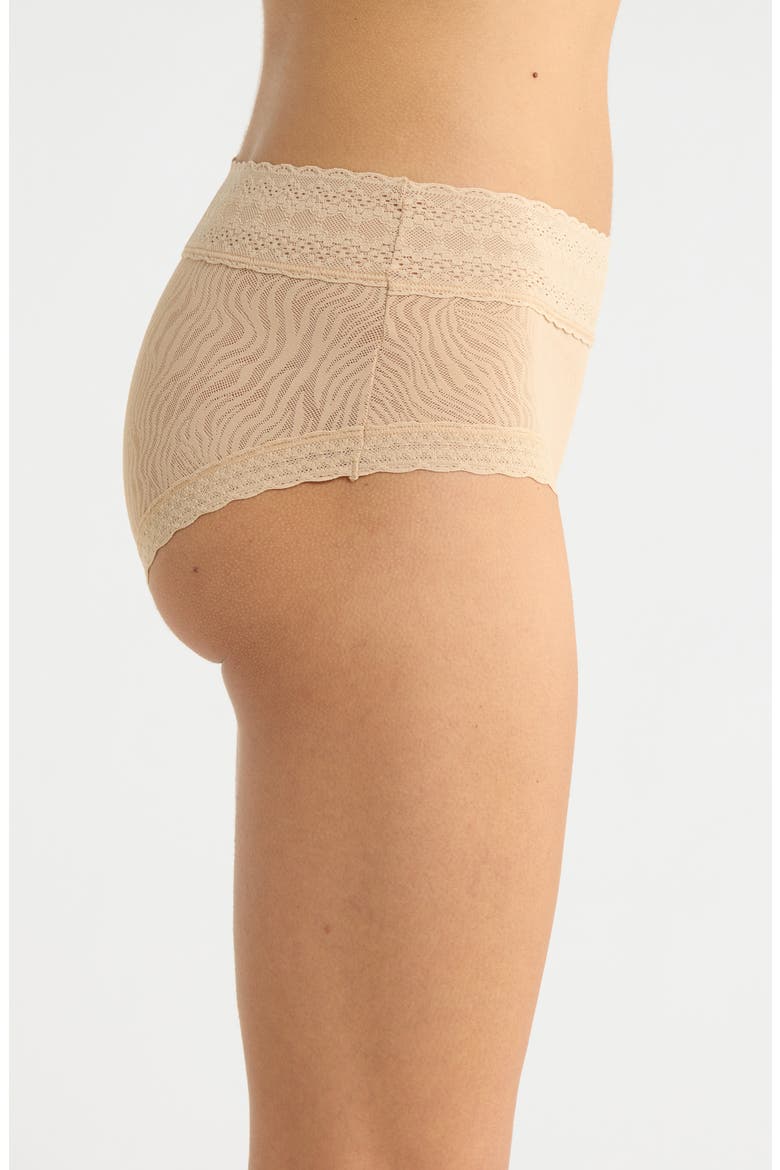 Allover Lace Hipster Briefs, Alternate, color, LATTE ZEBRA