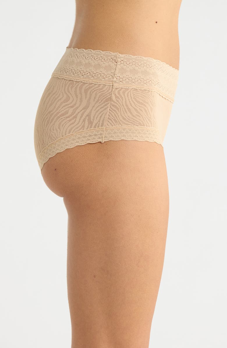 MeUndies Allover Lace Hipster Briefs, Alternate, color, Latte Zebra