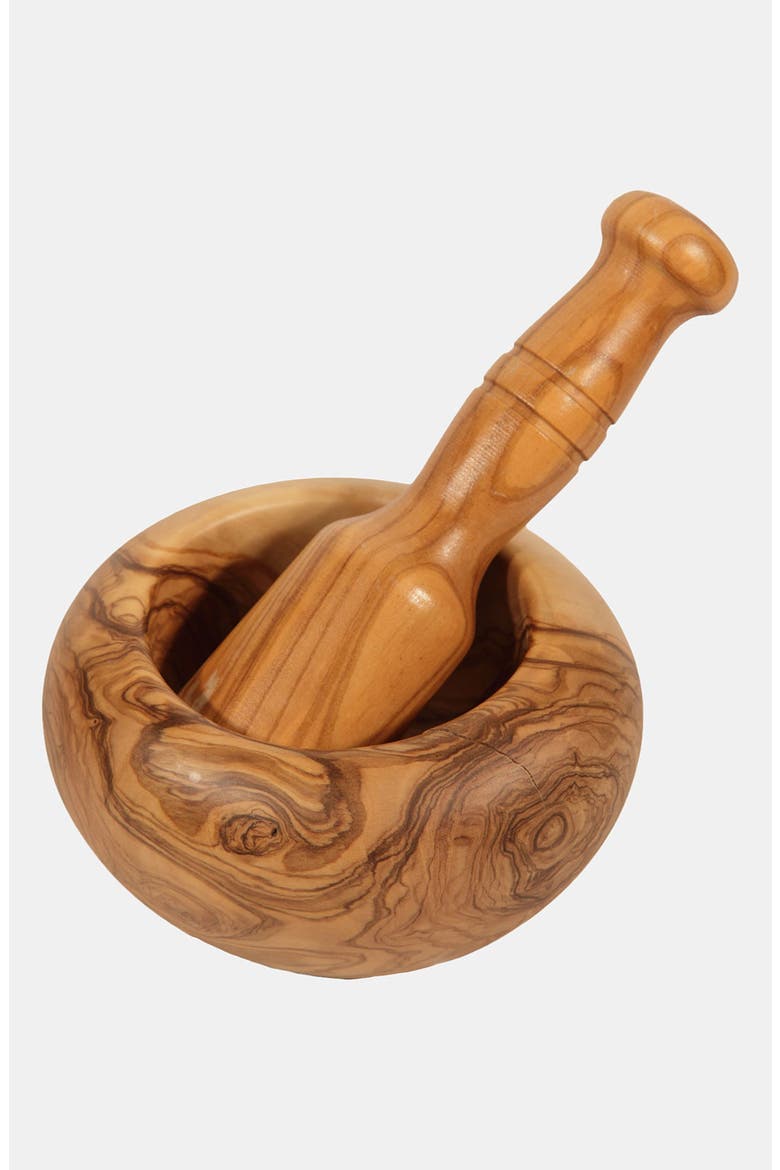 Handcrafted Olivewood Mortar and Pestle Set, 5-Inch, Main, color, NONE