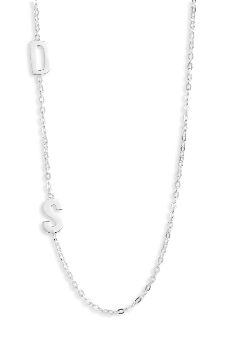 Argento Vivo Sterling Silver Argento Vivo Personalized Two Initial Necklace, Main, color, 