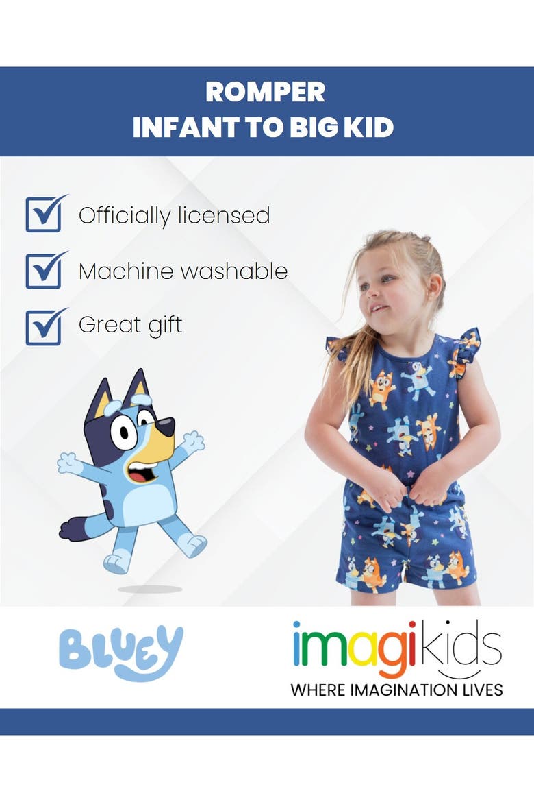 Sleeveless Skater Romper, Alternate, color, Bluey Bingo Navy