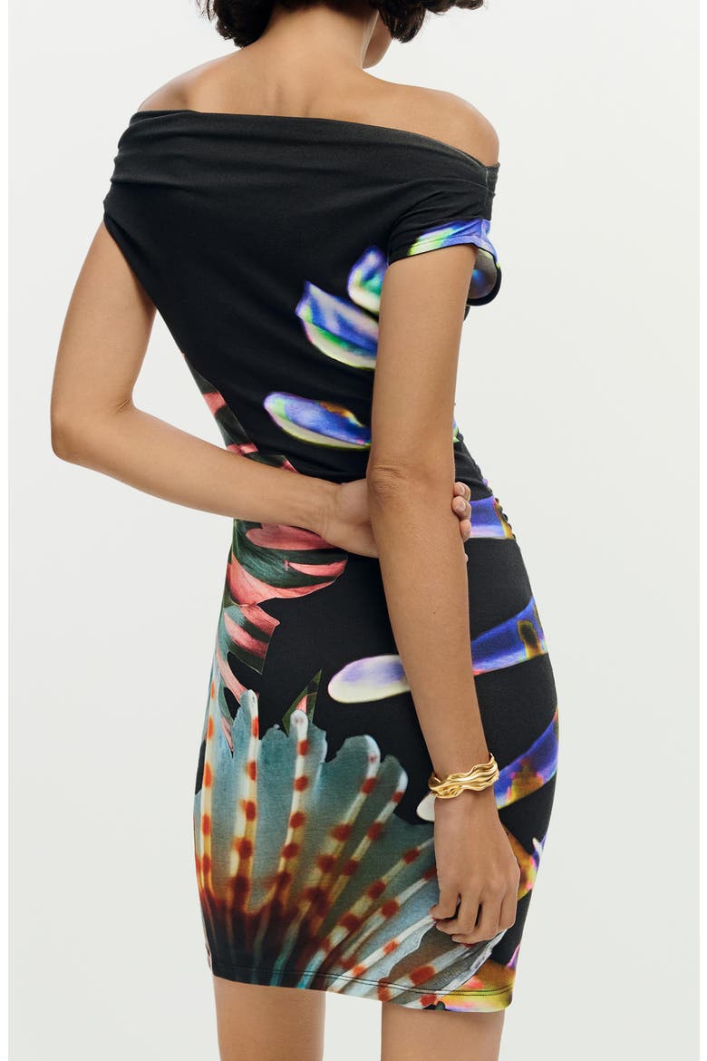 Off the Shoulder Minidress, Alternate, color, BLACK