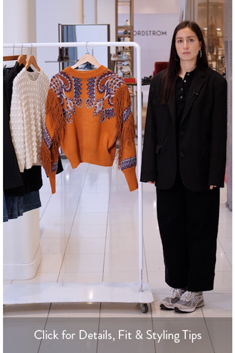 Arabesque Scarf Fringe Knit Sweater video