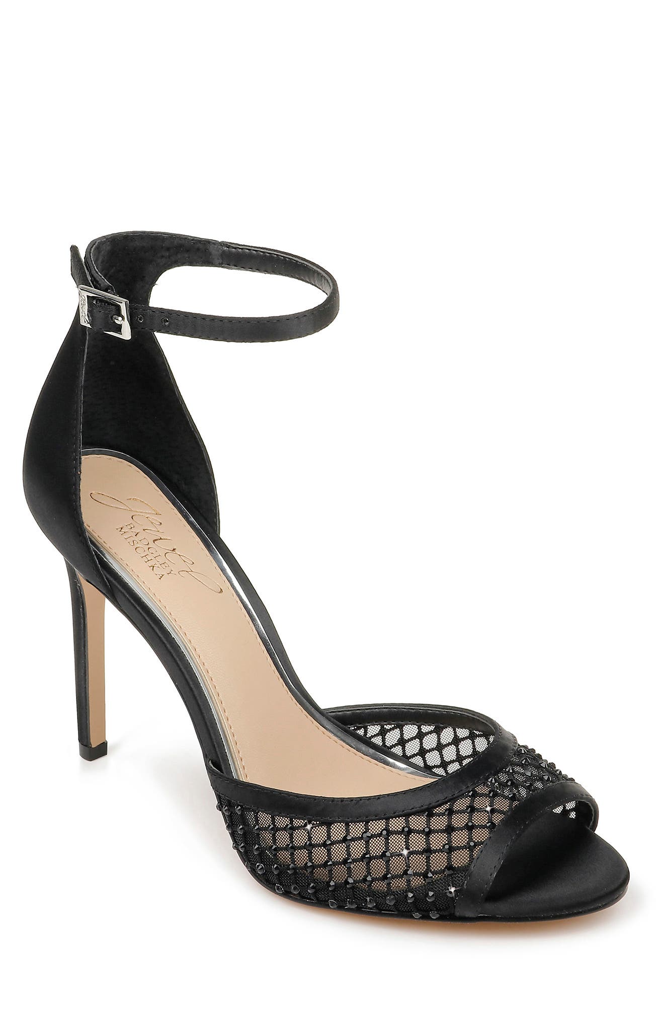 Jewel Badgley Mischka Crystal Embellished Sandal, Main, color, 