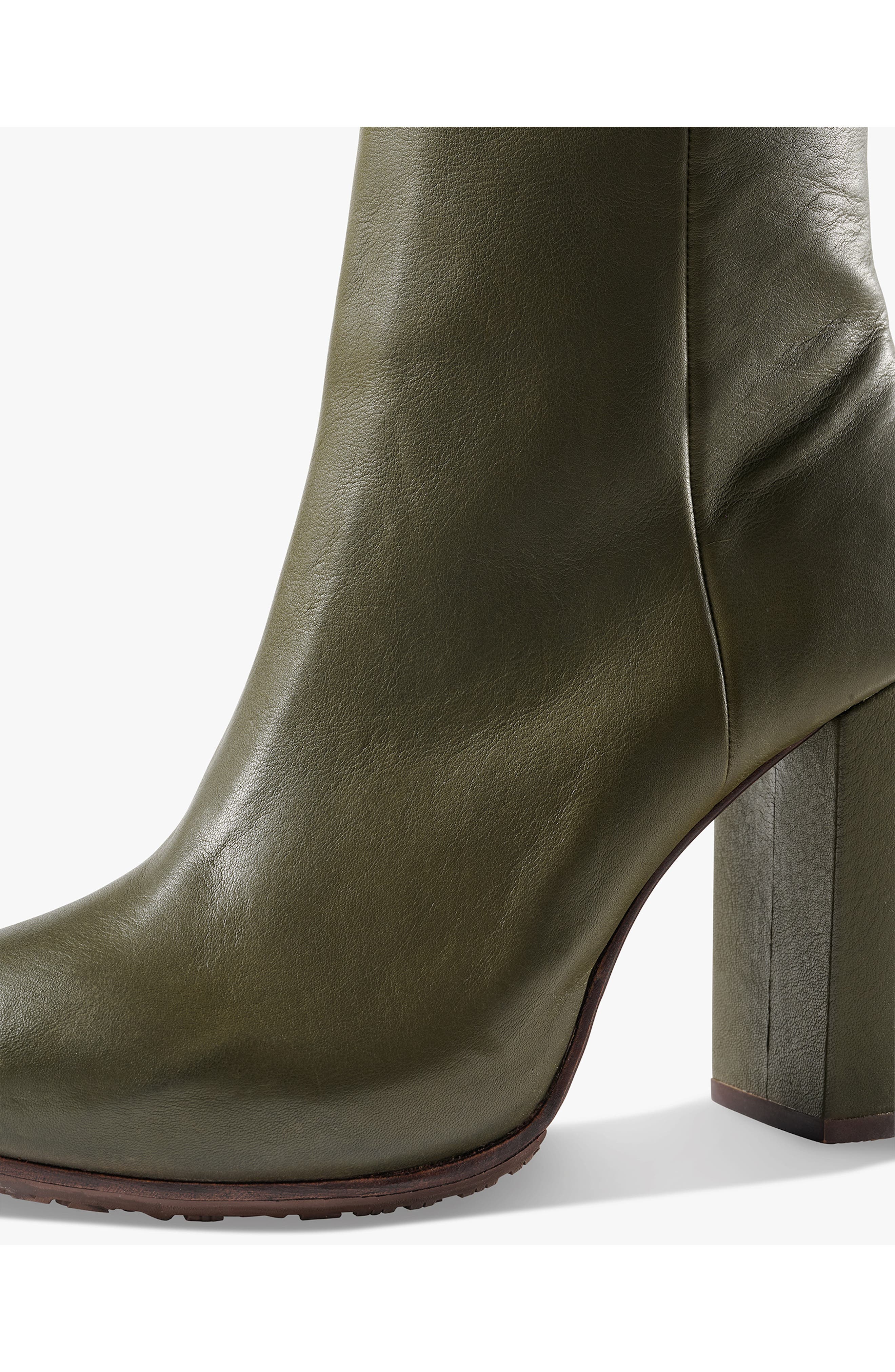 Town Leather Bootie, Alternate, color, OLIVE