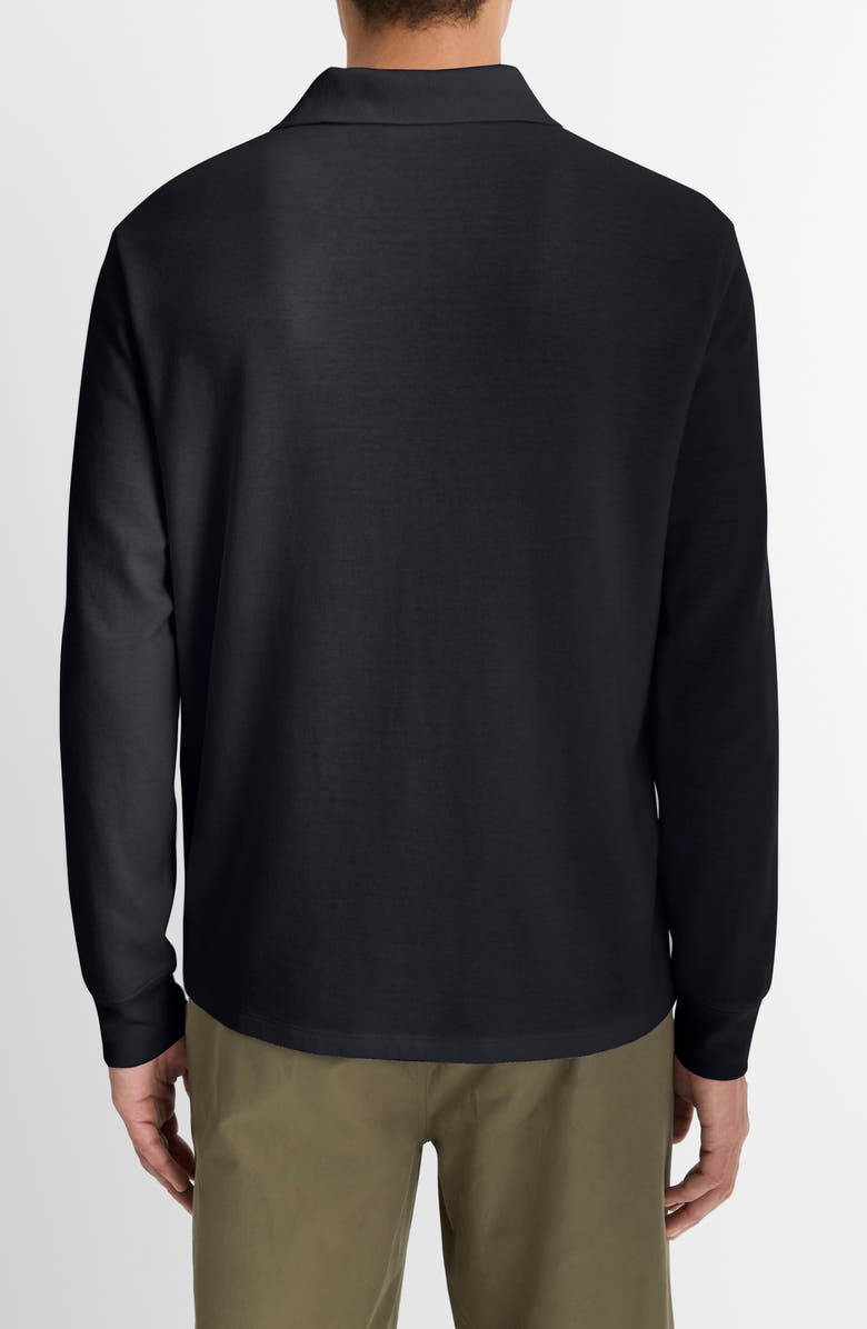 Vince Double Face Long Sleeve Polo, Alternate, color, Coastal/Ultramarine