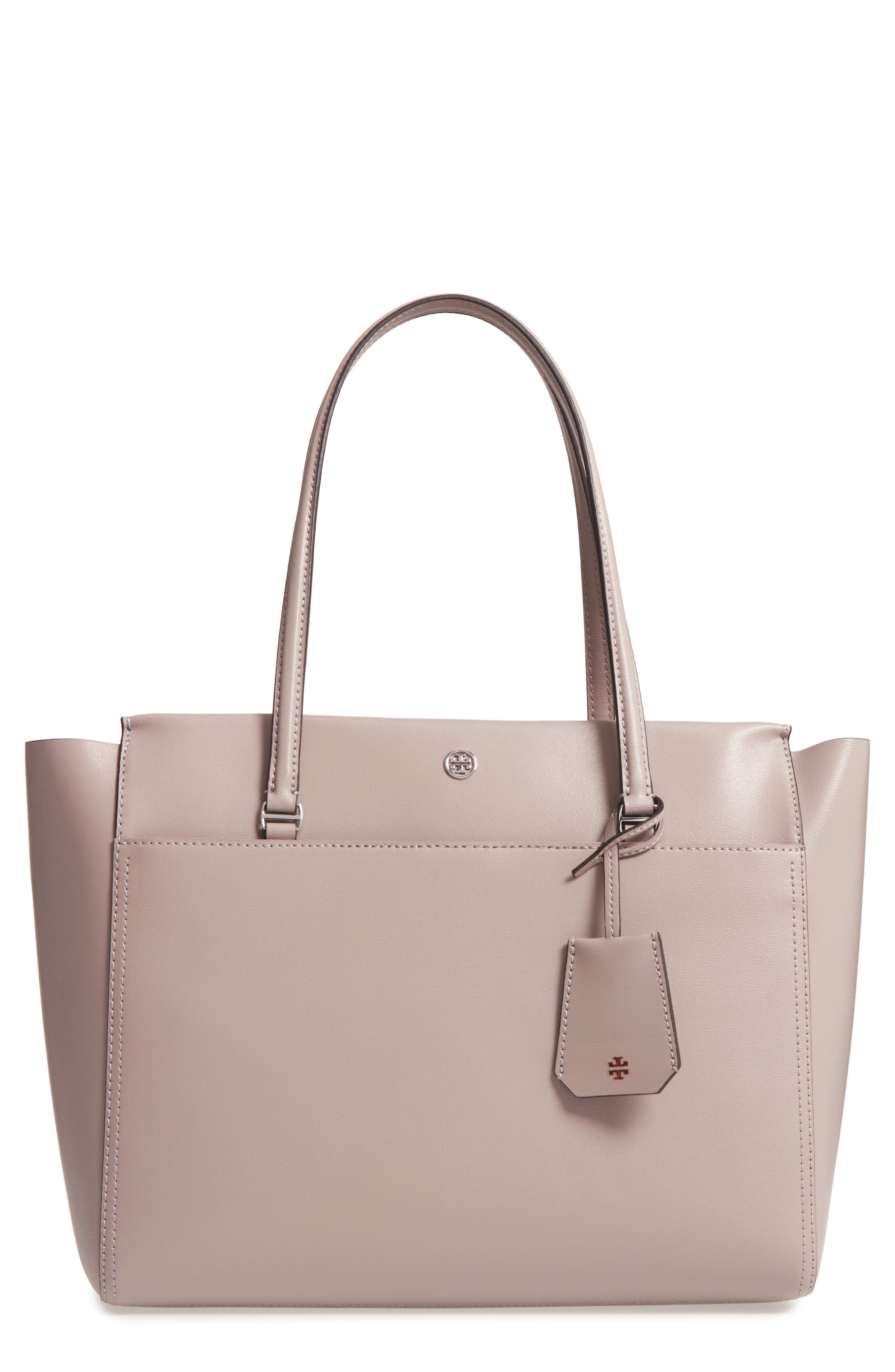 Parker Leather Tote, Main, color, DUST STORM / CARDAMOM
