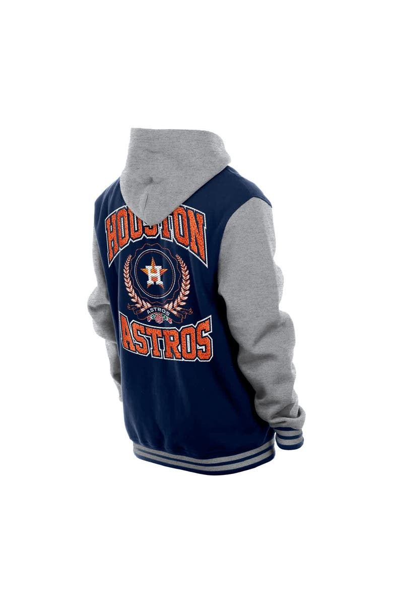 New Era Men's New Era Navy Houston Astros Throwback Prep Full-Snap Hoodie Jacket, Alternate, color, Navy