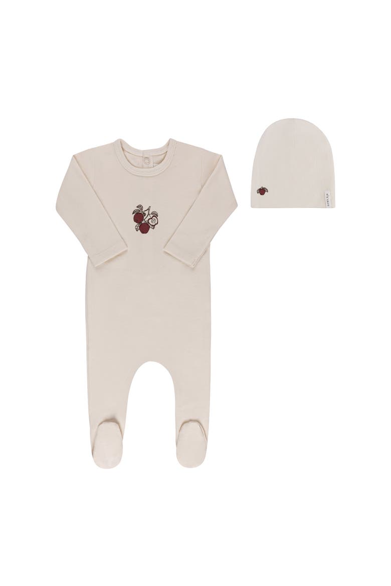 Fruit Collection - Footie + Beanie, Main, color, Ivory Apple