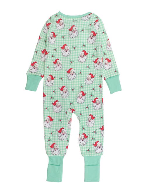 Rufflebutts Softsnooze Gender Incusive Holiday Convertible One Piece Pajamas In Green