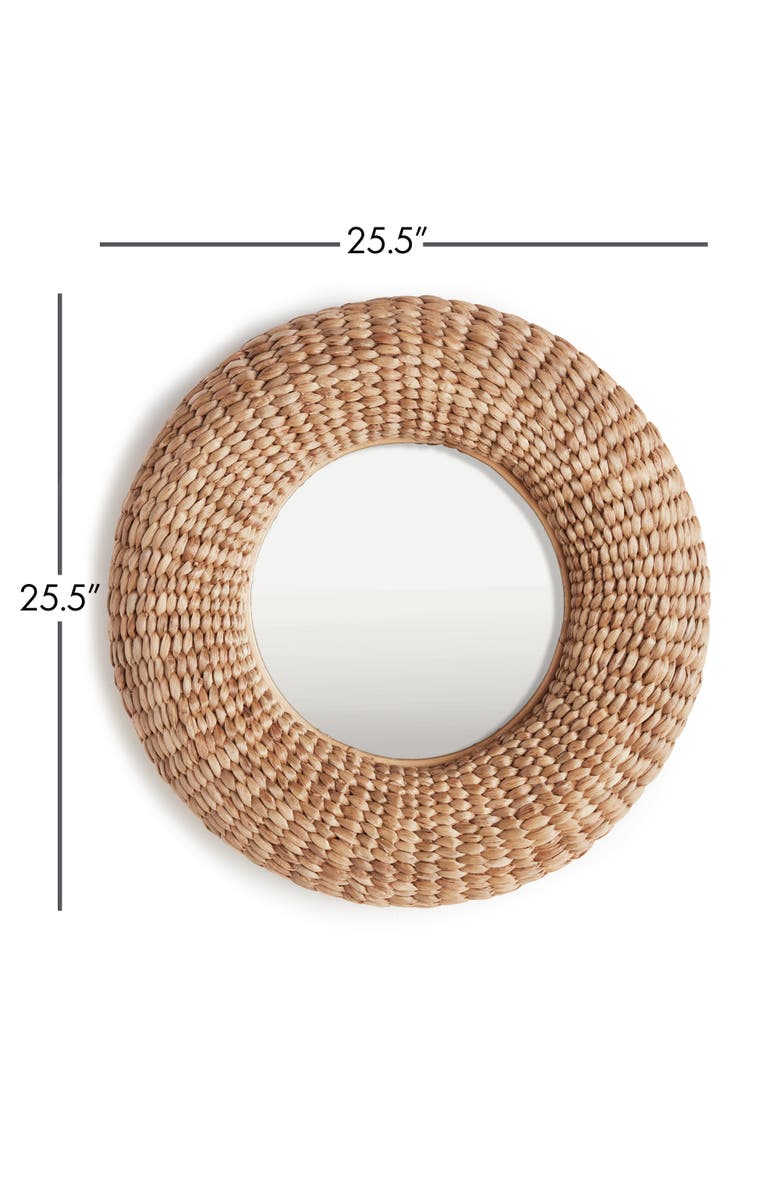 Napa Home & Garden Ellery Natural Framed Round Decorative Wall Mirror, Alternate, color, Yellow