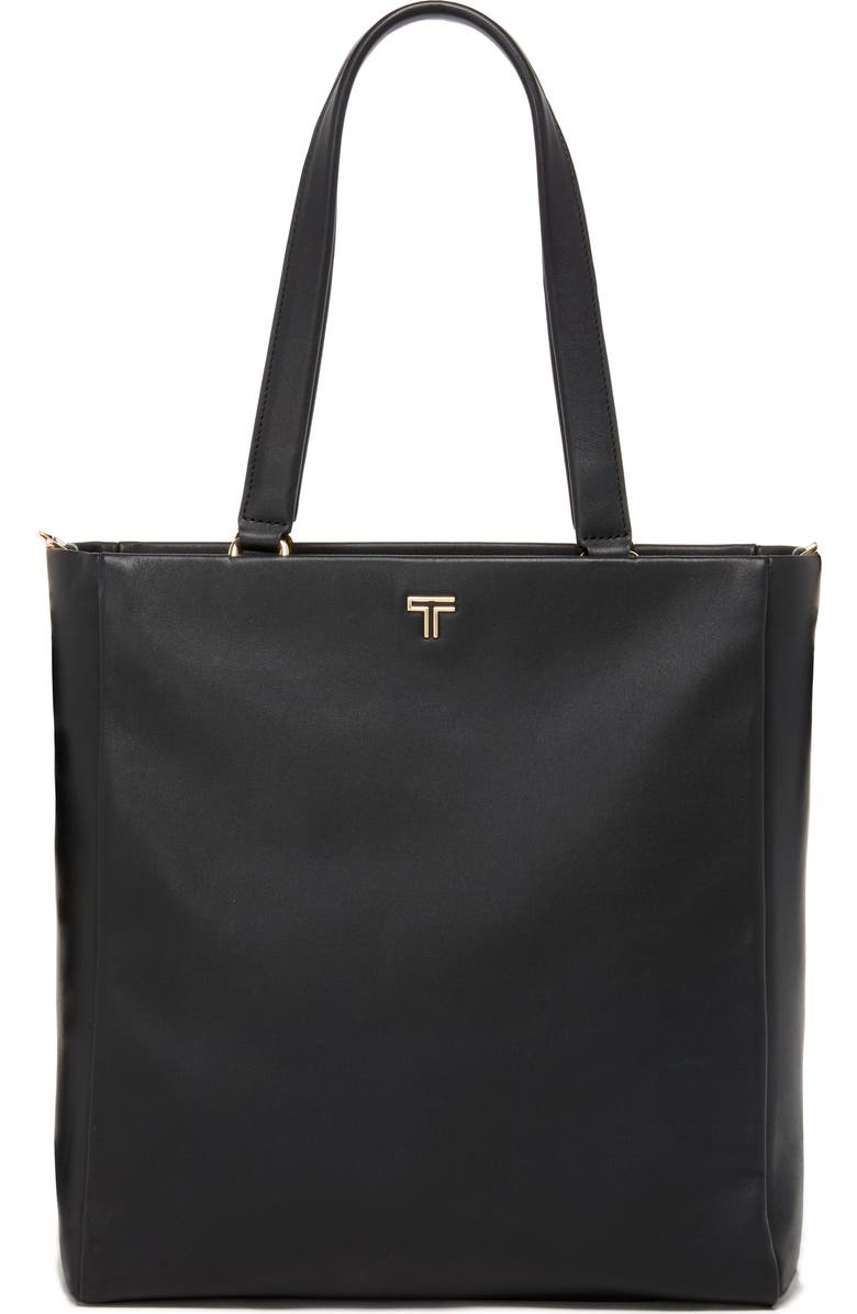 TUMI Vail North/South Leather Tote, Main, color, Black/ Light Gold