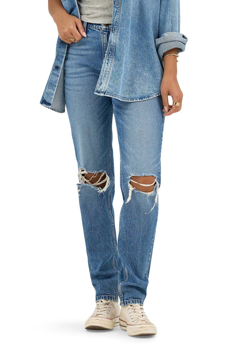 '90s Ripped Tapered Straight Leg Jeans, Main, color, ROLLING WAVES