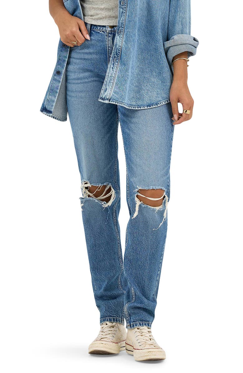 Lee '90s Ripped Tapered Straight Leg Jeans, Main, color, Rolling Waves